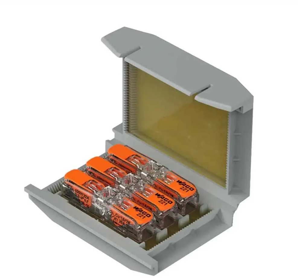 Gelinė sujungimo dėžutė Wago 207-1372 (IPX8, 32,7x17,8x56,9 mm, pilka)
