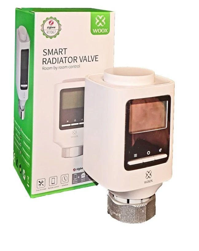 Išmanusis ZigBee TUYA termostatas radiatoriui su LCD, valdomas programėle, WOOX
