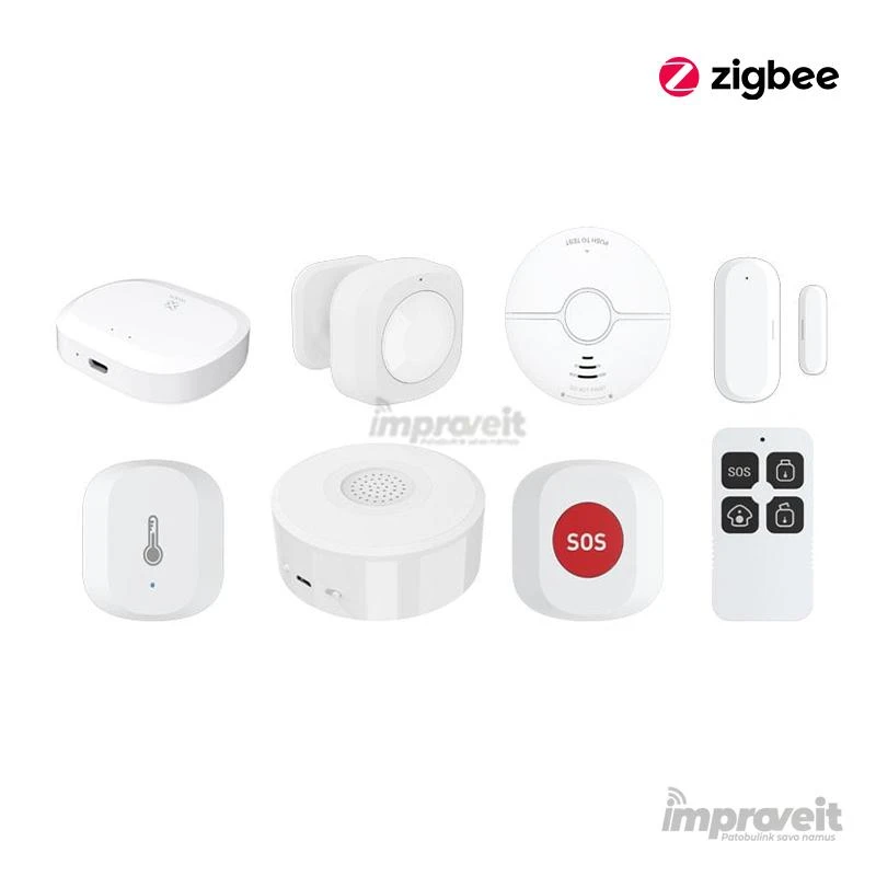Išmanioji bevielė ZigBee TUYA patalpos apsaugos sistema R7073, WOOX