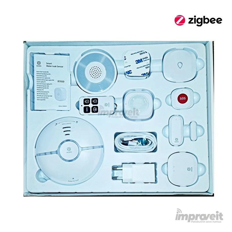 Išmanioji bevielė ZigBee TUYA patalpos apsaugos sistema R7073, WOOX