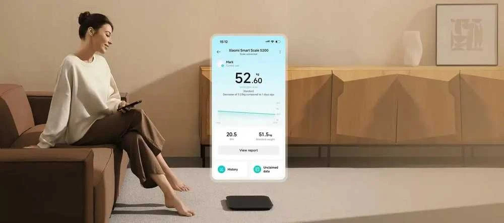 Išmaniosios svarstyklės Xiaomi Mi Smart Scale S200, Baltos