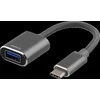 Adapteris Deltaco USB-C, UAB-A, 11cm, pilkas / USBC-1277