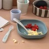 BEABA PRADINIO MAITINIMO SILIKONINIŲ 2 VNT.ŠAUKŠTELIŲ RINKINYS SU DĖŽUTE, CLAY/MISTY Žalias