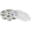 BEABA SILIKONINIS KŪDIKIO MAISTO KONTEINERIS MULTIPORTIONS, XL (6X150 ML), Pilkas