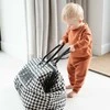 CHILDHOME DIDELIS MAMOS REIKMENŲ KREPŠYS MOMMY BAG, PIED DE POULE, Juodas