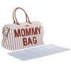 Bez Marki CHILDHOME DIDELIS MAMOS REIKMENŲ KREPŠYS MOMMY BAG, STRIPES - NUDE/TERRACOTTA
