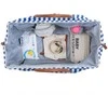 CHILDHOME DIDELIS MAMOS REIKMENŲ KREPŠYS MOMMY BAG, STRIPES - ELECTRIC Mėlynas/LIGHT Mėlynas
