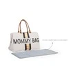CHILDHOME DIDELIS MAMOS REIKMENŲ KREPŠYS MOMMY BAG, OFF Baltas STRIPES Juodas/GOLD