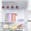 MOMCOZY DAUGKARTINIAI SILIKONINIAI PIENO IR MAISTO LAIKYMO MAIŠELIAI, 2 VNT. VIOLETINIS IR RAUSVAS