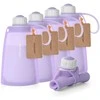 MOMCOZY DAUGKARTINIAI SILIKONINIAI PIENO IR MAISTO LAIKYMO MAIŠELIAI, 5 VNT., VIOLETINIAI