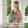 MOMCOZY ERGONOMINĖ KŪDIKIŲ NEŠIOKLĖ PUREHUG IŠ NATŪRALAUS LINO, SAGE Žalias