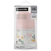 SUAVINEX ANTI-COLIC BUTELIUKAS SX PRO SU LĖTOS SROVĖS (S) FIZIOLOGINIU ŽINDUKU, 150 ML, NUO 0 MĖN., WALK Rožinis