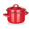 Banquet MAŽAS raudonas emaliuotas PUODAS SU DANGIU Banketas 2L 16cm 6777