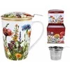 Carmani puodelis su sieteliu ir dangteliu 600ml "Gėlių pieva"