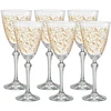Crystalex Taurės vynui 350ml 6vnt, Leaves Gold, QH006