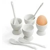 Excellent Houseware Indeliai kiaušiniams su šaukšteliais 4 vnt.iš porceliano
