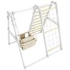 Daugiafunkcis medinis sporto kompleksas vaikams SANRO R-WOOD baltas, 108,5x109x96cm, iki 50kg