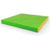 Sulankstomas gimnastikos čiužinys SANRO 100x100x10 cm žaliai-geltonas