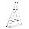 Buitinės kopėčios DRABEST ALD7 PRO 150 kg, vienpusės su lentyna, 7 pakopų (DR-AL-D7-PRO-Ż+CZ+P )