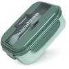 Fissman Pietų dėžutė su 3 skyriais 21,5x15x8 cm / 1100 ml, pilka (plastikinė)