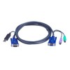 ATEN 2L-5502UP 1,8M USB KVM kabelis su įmontuotu PS2 į USB keitikliu
