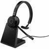 Jabra Evolve 65 TE MS Mono Link390a Belaidės ausinės, Bluetooth, USB-A, Charging Stovas, Juoda