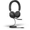 Ausinės - Jabra Evolve2 40 SE UC Mono (patobulinta triukšmo izoliacija, 3 mikrofonai)
