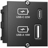 Bachmann Elektros lizdas USB A + USB C juoda (917.227)