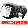 Brady M4C-750-595-RD-WT, raudona, balta, lipni spausdintuvo etiketė, ištisinė etiketė, vinilas, terminio perkėlimo etiketė, akrilas