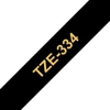 Brother Tape Gold on Juodas 12mm Laminated tape 12mm, Gold on