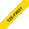 Brother Tape Juodas on Geltona 12mm TZEFX631, TZ, Geltona, Thermal