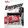 Baterijų Komplektas - Energizer Alkaline Max AA 1,5V 4 Vnt. Ekologiška Pakuotė