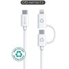 Kabelis USB eStuff ES600170 1 m USB C do USB C/Lightning Baltas