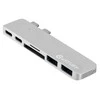 HUB USB eStuff 1x SD 1x Micro SD 2x USB-C + 2x USB-A (ES84122- Sidabrinis)