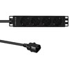 Listwa zasilająca Lanview do szafy rack 1U LVR-2MSCH-SCH-C13-4 4 gniazda Schuko