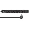 Lanview Maitinimo skirstytuvas PDU 8x lizdai, jungiamas į tinklą, 1U juoda (LVR-2MSCH-LIC-SCH8)