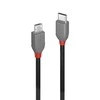 USB Kabelis - LINDY Anthra Line USB 2.0 Type C į Micro-B Laidas, M/M, 480Mbps, 2.5W, PVC Danga, 3 m, Juodas