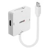 Adapteris - LINDY Mini DisplayPort 1.2 į HDMI, VGA ir DVI-D Aktyvus Adapteris Konverteris, 3840x2160 30Hz, Baltas