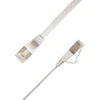 LinkIT Flat U/FTP Cat6A Baltas 2m AWG 32/7, PVC, 1,85x6mm