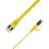 LinkIT Płaski kabelis sieciowy RJ-45, Cat.6a, U/FTP, PVC, geltona, 2.5 m (STP-FL6A-00250-GL)