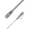 LinkIT Płaski kabelis sieciowy RJ-45, Cat.6a, U/FTP, PVC, pilka, 1.5 m (STP-FL6A-00150-GY)