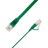 LinkIT Płaski kabelis sieciowy RJ-45, Cat.6a, U/FTP, PVC, žalia, 3.5 m (STP-FL6A-00350-GR)