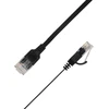 LinkIT Płaski kabelis sieciowy RJ-45, Cat.6a, U/UTP, PVC, juoda, 4 m (UTP-FL6A-00400-BLK)
