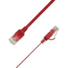 LinkIT Flat U/UTP Cat6A Raudona 0.75m AWG 34/7, PVC, 1x4mm