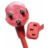 Mercodan Power cable 1.0m Hospital B+C, red, 1 round, 1 flat and