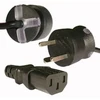 Mercodan SmarTplug EDB-netkabel sort 3,0m, Lige apparatstik m/jord