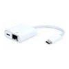 Mercodan 866070, USB 3.2 Gen 1 (3.1 Gen 1) Type-C, baltas, RJ-45, USB 3.2 Gen 1 (3.1 Gen 1) Type-C, 0,2 m