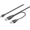 Kabelis USB MicroConnect USB-A - 0.6 m Juodas (USBAAB06)