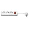 MicroConnect Ilgiklis DELTACO 3 lizdų, 5.0m, su jungikliu, baltas / GT-116D