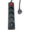 Listwa zasilająca MicroConnect MC-PSOO040500FRB su włącznikiem/wyłącznikiem 4 gniazda 5 m